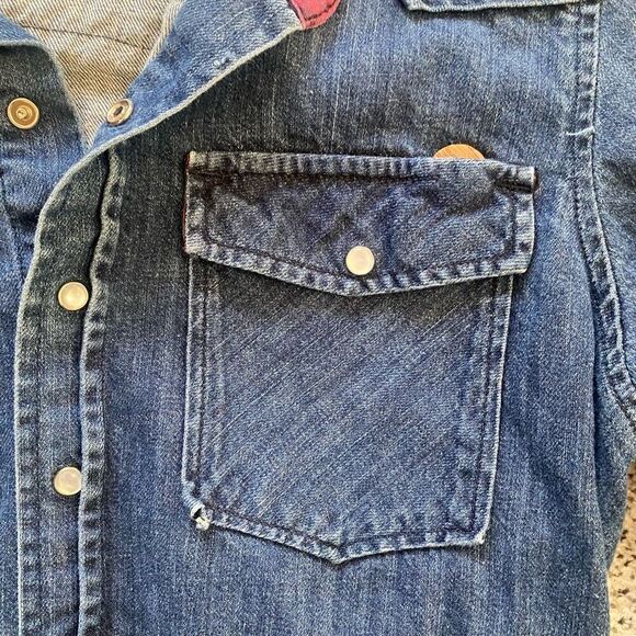 Robert Mondavi Crawford Denim Western Pearl Snap sz XS Wine Button Up Shirt Top - Picture 6 of 11